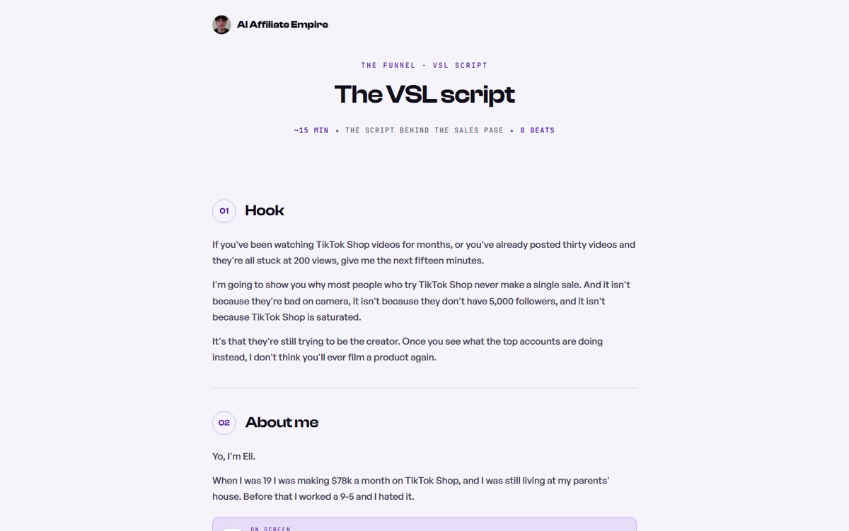 VSL script preview